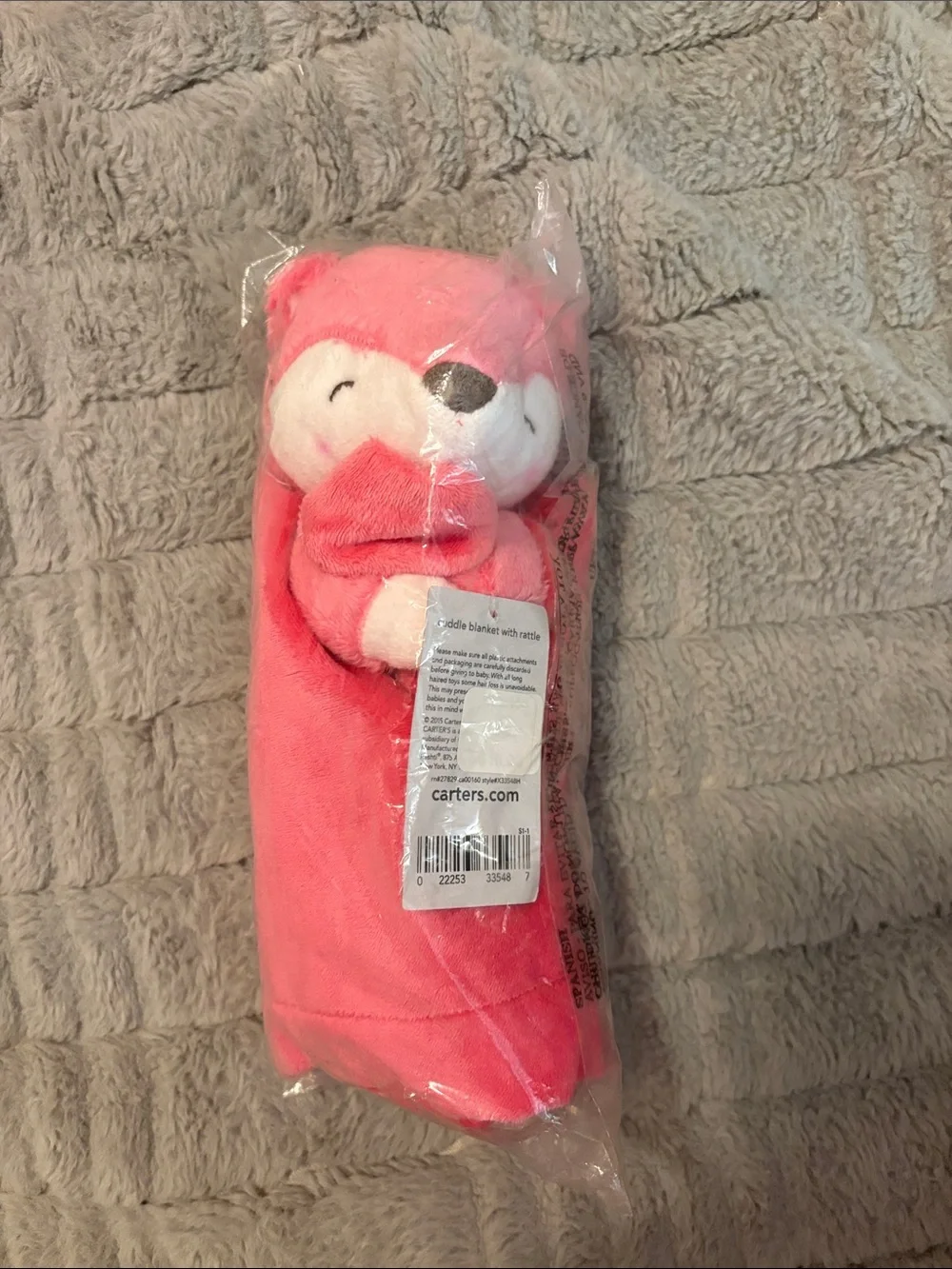 Carter's Coral Pink Fox Lovey Security Blanket